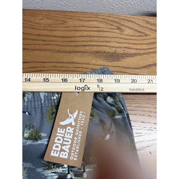 Eddie Bauer Sleep Pants Mens Size XL Slate Cotton Animal Print Flannel Lounge - Picture 10 of 13